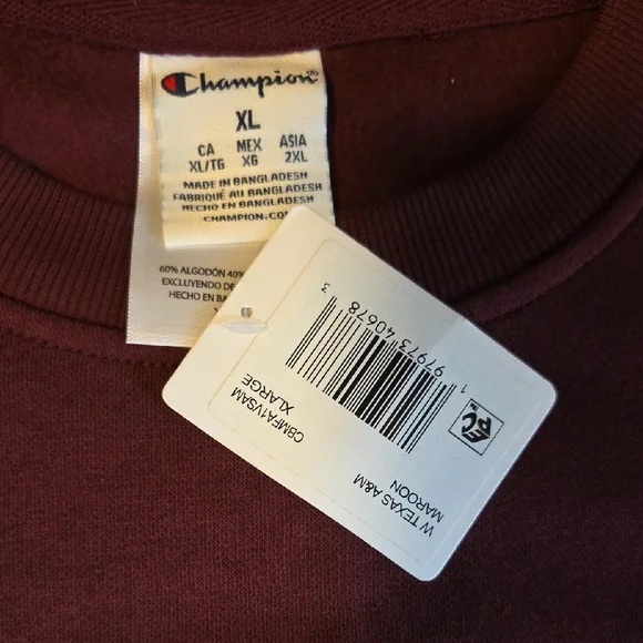 Champion Men's Burgundy Crewneck Sweater - Picture 4 of 10